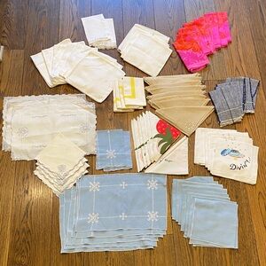 Incredible Lot of Vintage & Contemporary Napkins & Placemats
